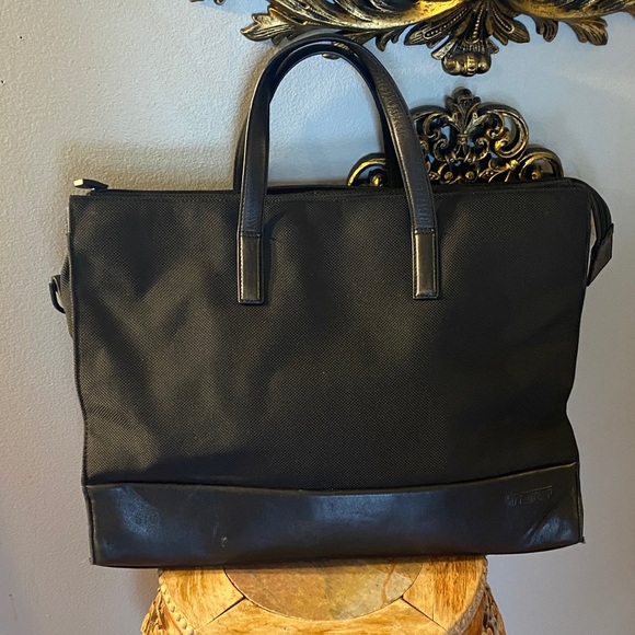 🖤Tumi Nylon Leather Briefcase 43009D3Black🖤😎